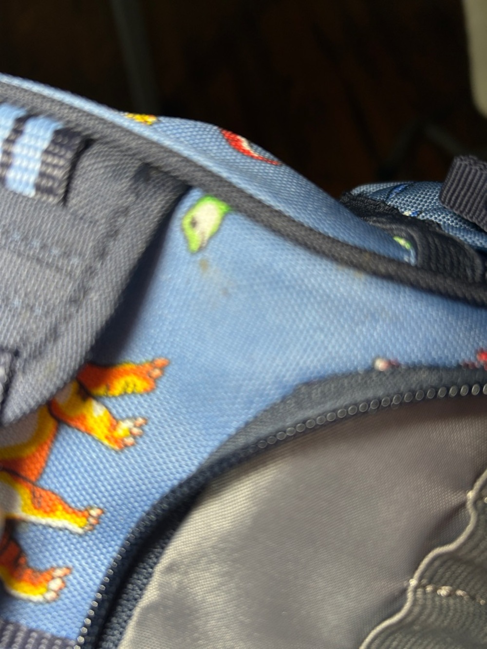 Pottery Barn Kids Personalized Kids Blue Dinosaur Backpack - Anthony - Picture 14 of 16
